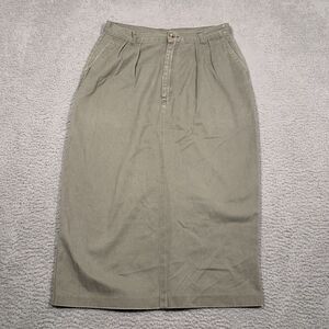 Vintage Duck Head Long Skirt Army Green Chino Pleated‎ Pencil Size 12? Y2K
